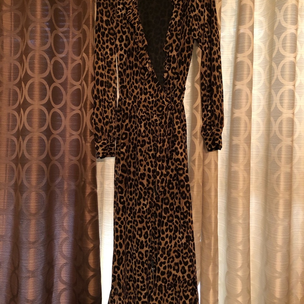 Michael kors leopard Georgette wrap dress